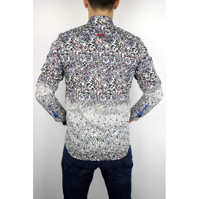 DANIEL BESSI Koszula męska fb536 W KWIATY cieniowana | Sklep GriShop.eu | Koszule