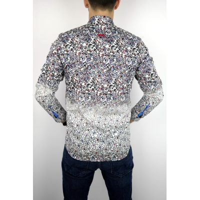 DANIEL BESSI Koszula męska fb536 W KWIATY cieniowana | Sklep GriShop.eu | Koszule
