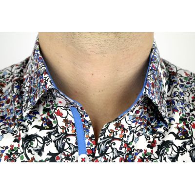 DANIEL BESSI Koszula męska fb536 W KWIATY cieniowana | Sklep GriShop.eu | Koszule