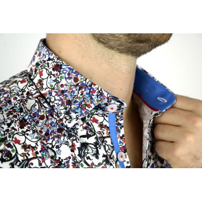 DANIEL BESSI Koszula męska fb536 W KWIATY cieniowana | Sklep GriShop.eu | Koszule