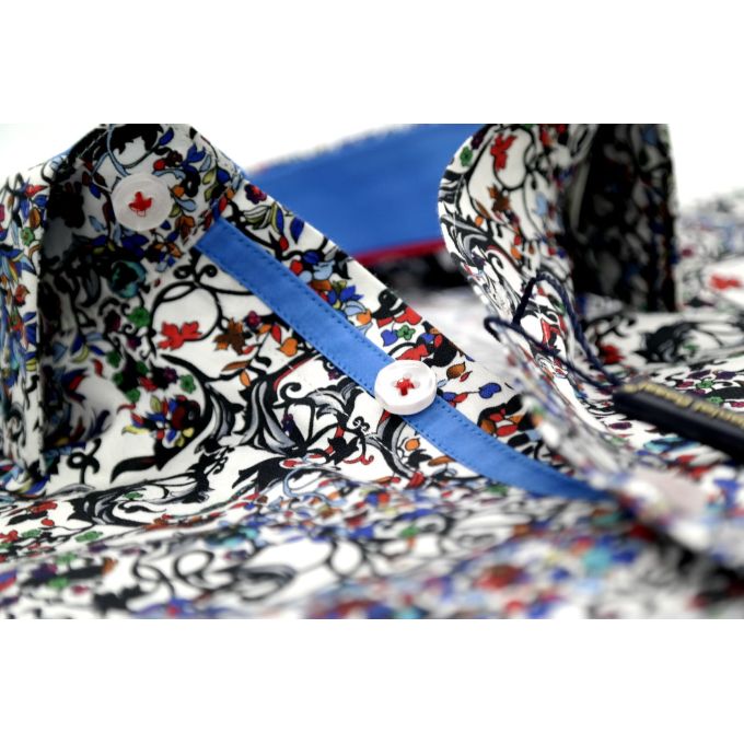 DANIEL BESSI Koszula męska fb536 W KWIATY cieniowana | Sklep GriShop.eu | Koszule