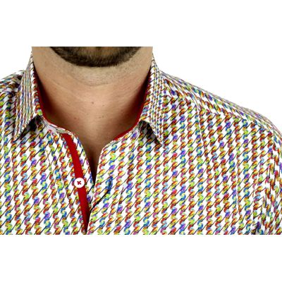 DANIEL BESSI Koszula męska fb548 kolorowa W PAPUGI | Sklep GriShop.eu | Koszule