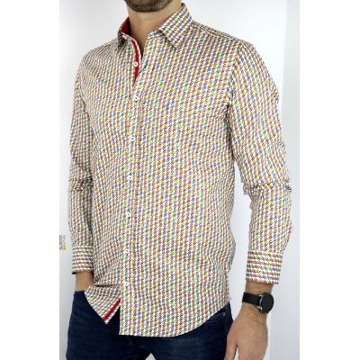 DANIEL BESSI Koszula męska fb548 kolorowa W PAPUGI | Sklep GriShop.eu | Koszule