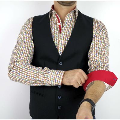 DANIEL BESSI Koszula męska fb548 kolorowa W PAPUGI | Sklep GriShop.eu | Koszule