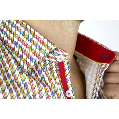 DANIEL BESSI Koszula męska fb548 kolorowa W PAPUGI | Sklep GriShop.eu | Koszule