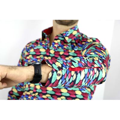 DANIEL BESSI Koszula męska fb542 parasole kolorowe | Sklep GriShop.eu | Koszule