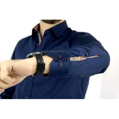 DANIEL BESSI Koszula męska fb823 granat | Sklep GriShop.eu | Koszule