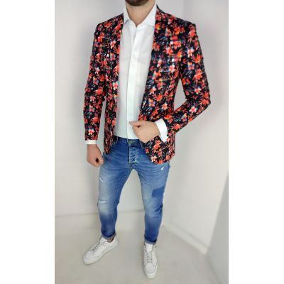 GIOVANNI PERA Marynarka męska D015 kwiaty krata | Sklep GriShop.eu | Marynarki