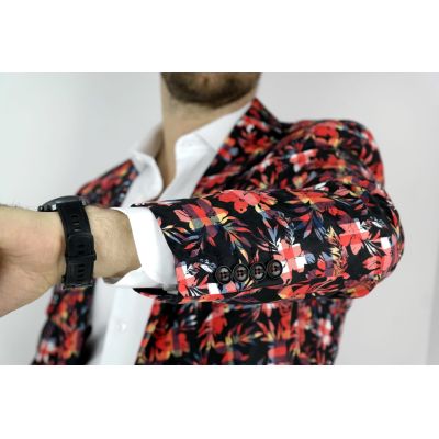 GIOVANNI PERA Marynarka męska D015 kwiaty krata | Sklep GriShop.eu | Marynarki