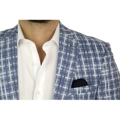 GIOVANNI PERA Marynarka męska D018 krata niebieska | Sklep GriShop.eu | Marynarki