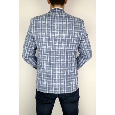GIOVANNI PERA Marynarka męska D018 krata niebieska | Sklep GriShop.eu | Marynarki