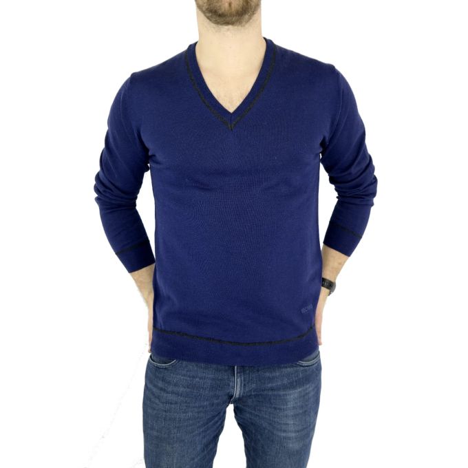 CERRUTI sweterek męski granatowy SWCR02 | Grishop | Swetry