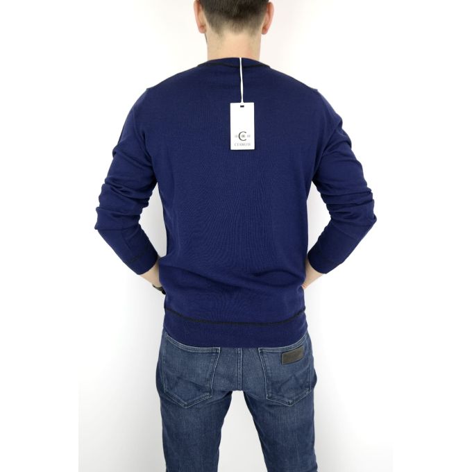 CERRUTI sweterek męski granatowy SWCR02 | Grishop | Swetry
