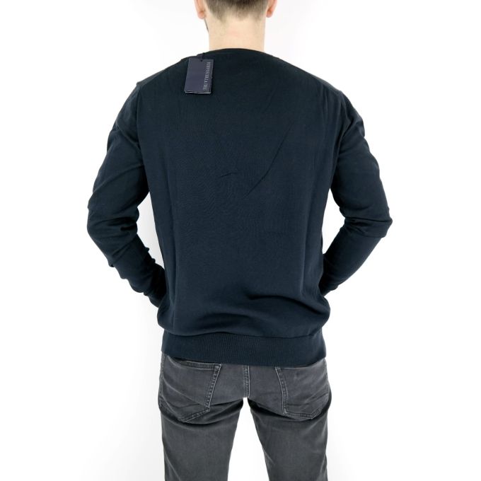 TRUSSARDI sweterek męski, ciemny granat SWTR08 | Grishop | Swetry
