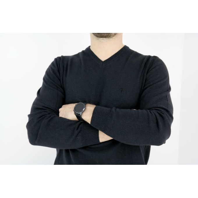 TRUSSARDI sweterek męski, ciemny grafit SWTR10 | Grishop | Swetry