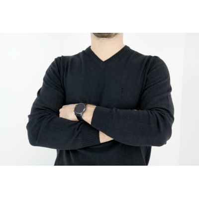 TRUSSARDI sweterek męski, ciemny grafit SWTR10 | Grishop | Swetry