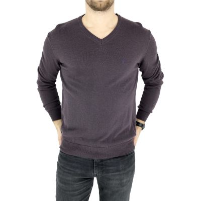 TRUSSARDI sweterek męski, śliwka SWTR14 XL | Grishop | Swetry