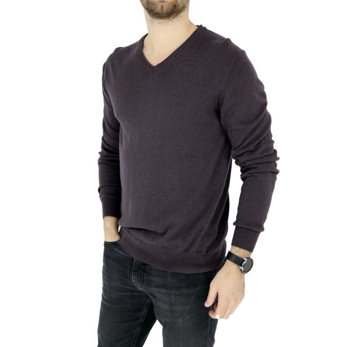 TRUSSARDI sweterek męski, śliwka SWTR14 XL | Grishop | Swetry