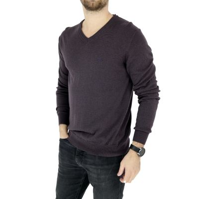 TRUSSARDI sweterek męski, śliwka SWTR14 XL | Grishop | Swetry