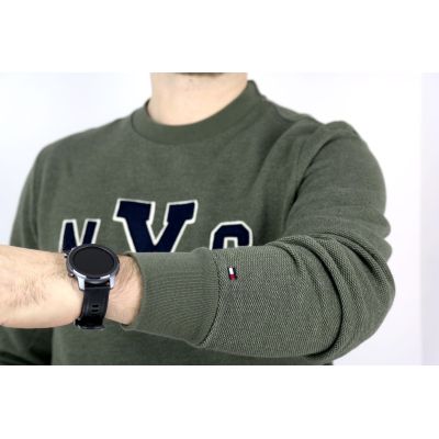 TOMMY HILFIGER bluza khaki z nadrukiem BLTH10 | Grishop | Bluzy