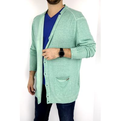 GUESS sweter kardigan męski zielony rozpinany SWGS04 | Grishop | Swetry