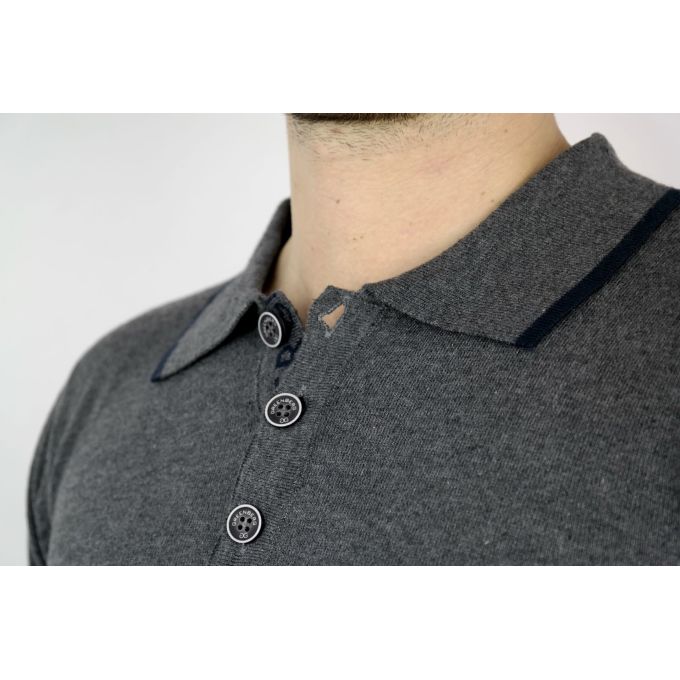 GREENBERG sweter męski polo szary SWGB04 | Grishop | Swetry