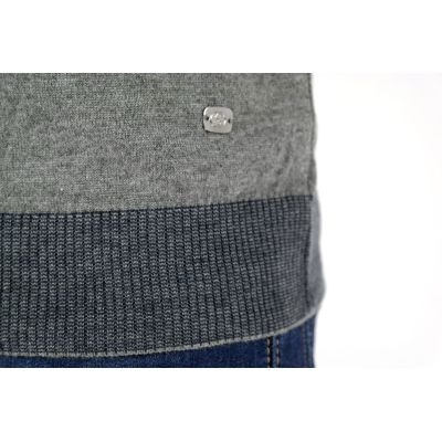 GREENBERG sweter męski szary serek łaty SWGB06 | Grishop | Swetry