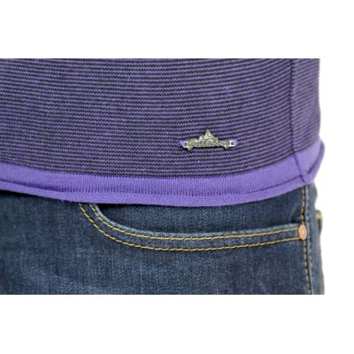 GREENBERG sweter męski prążki fiolet czarny SWGB08 | Grishop | Swetry