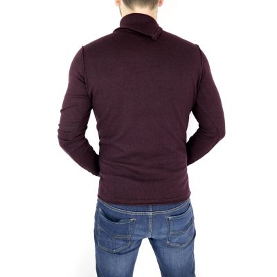 GREENBERG sweter męski bordo golf guziki SWGB11 | Grishop | Swetry