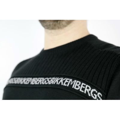 BIKKEMBERGS sweter męski czarny napis SWBB03 | Sklep GriShop.eu | Swetry