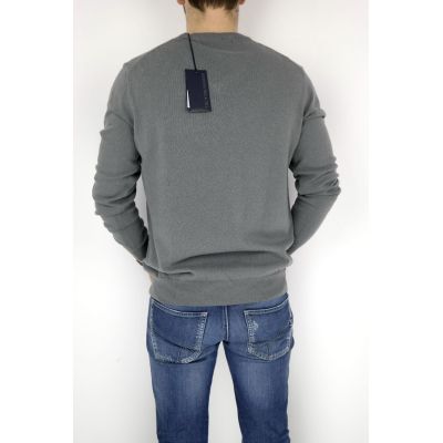 TRUSSARDI sweter męski szary serek SWTR15 | Grishop | Swetry