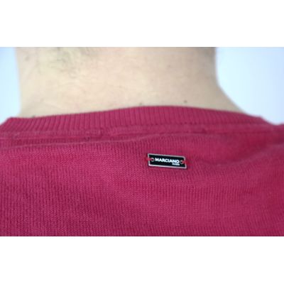 GUESS MARCIANO sweter męski czerwony SWGSM02 | Grishop | Swetry