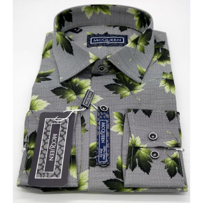 MCQUEEN Koszula męska MC030 liście | Sklep GriShop.eu | Koszule