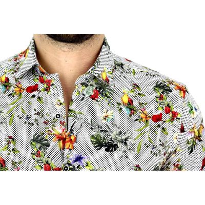 MCQUEEN Koszula męska MC020 groszki, kwiaty, papugi | Sklep GriShop.eu | Koszule
