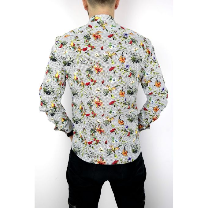 MCQUEEN Koszula męska MC020 groszki, kwiaty, papugi | Sklep GriShop.eu | Koszule