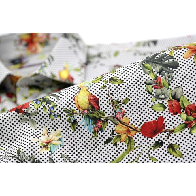 MCQUEEN Koszula męska MC020 groszki, kwiaty, papugi | Sklep GriShop.eu | Koszule