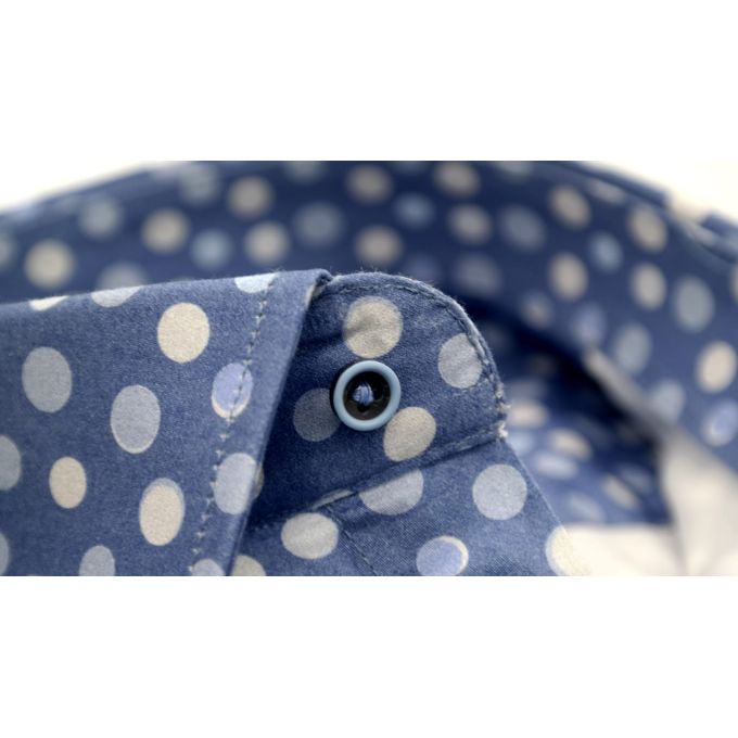 MCQUEEN Koszula męska groszki niebieskie MC026 | Sklep GriShop.eu | Koszule