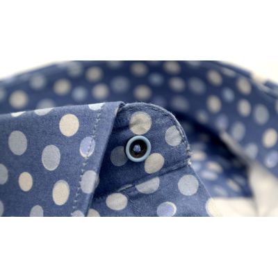 MCQUEEN Koszula męska groszki niebieskie MC026 | Sklep GriShop.eu | Koszule