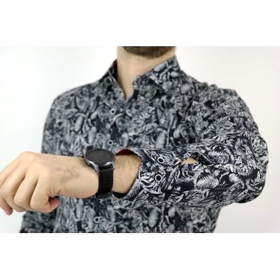 MCQUEEN Koszula męska czarno szara MC003 | Sklep GriShop.eu | Koszule