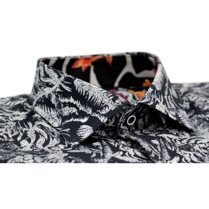 MCQUEEN Koszula męska czarno szara MC003 | Sklep GriShop.eu | Koszule