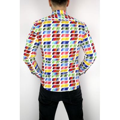 MCQUEEN Koszula męska paski pędzel MC019 | Sklep GriShop.eu | Koszule