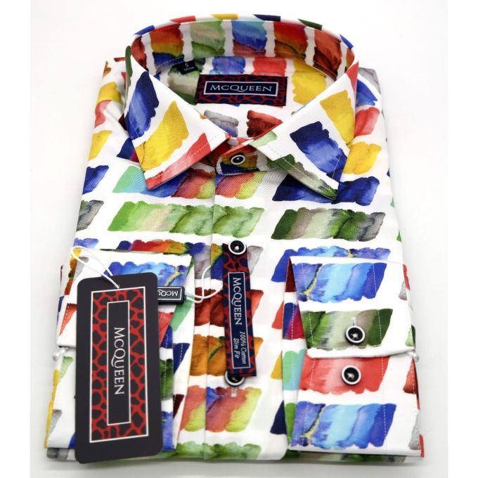 MCQUEEN Koszula męska paski pędzel MC019 | Sklep GriShop.eu | Koszule