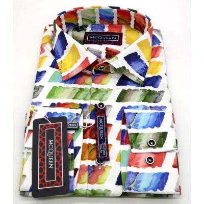 MCQUEEN Koszula męska paski pędzel MC019 | Sklep GriShop.eu | Koszule