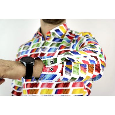 MCQUEEN Koszula męska paski pędzel MC019 | Sklep GriShop.eu | Koszule