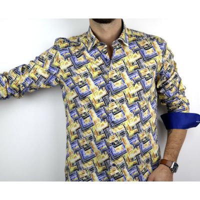 DANIEL BESSI Koszula męska fb292 kolorowa | Sklep GriShop.eu | Koszule