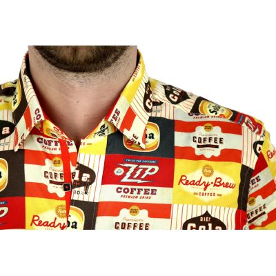 DANIEL BESSI Koszula męska fb116 coffee cola kolorowa | Sklep GriShop.eu | Koszule