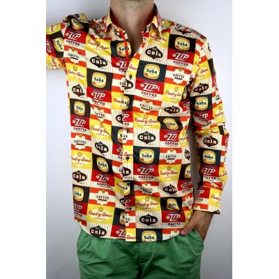 DANIEL BESSI Koszula męska fb116 coffee cola kolorowa | Sklep GriShop.eu | Koszule