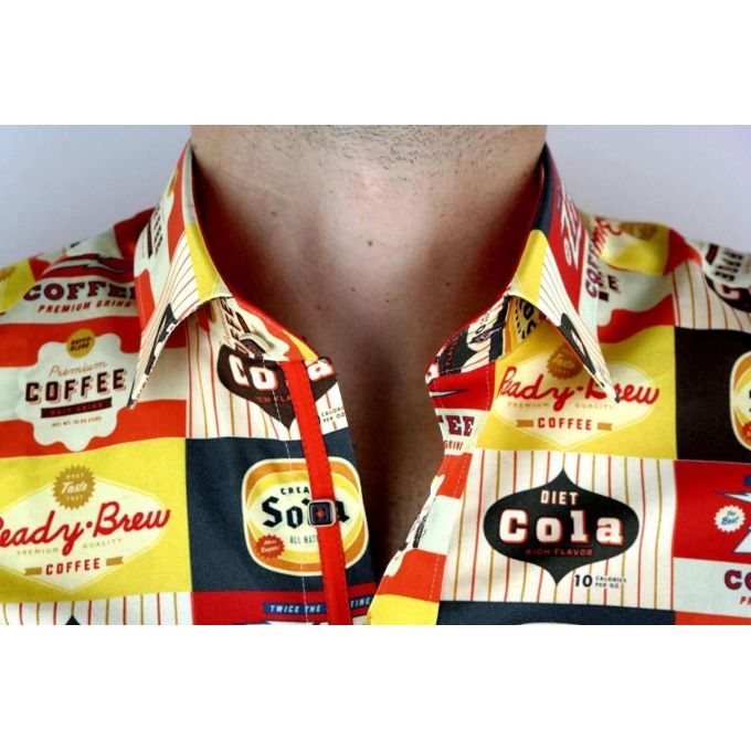 DANIEL BESSI Koszula męska fb116 coffee cola kolorowa | Sklep GriShop.eu | Koszule