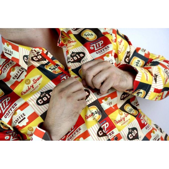 DANIEL BESSI Koszula męska fb116 coffee cola kolorowa | Sklep GriShop.eu | Koszule