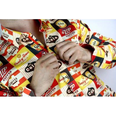 DANIEL BESSI Koszula męska fb116 coffee cola kolorowa | Sklep GriShop.eu | Koszule